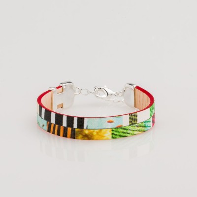 pulsera nelumbo linea bit jungle pulseras de cuero y plata moda sostenible hecho en España